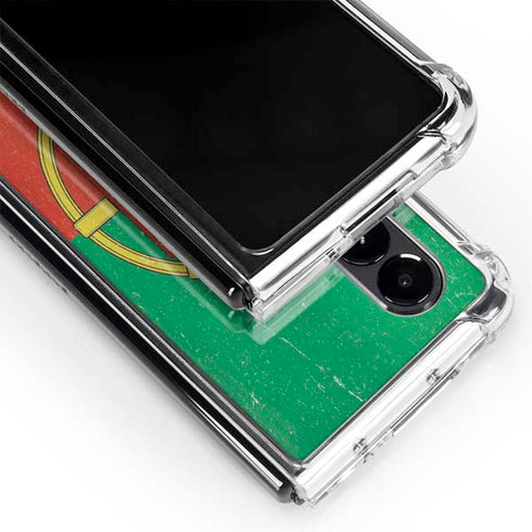 Portugal Flag Distressed Galaxy Z Fold4 5G Clear Case