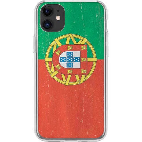 Portugal Flag Distressed iPhone 11 Clear Case
