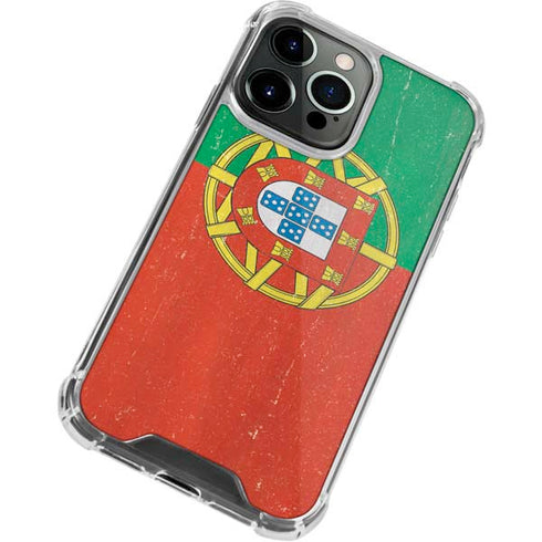 Portugal Flag Distressed iPhone 13 Pro Max Clear Case