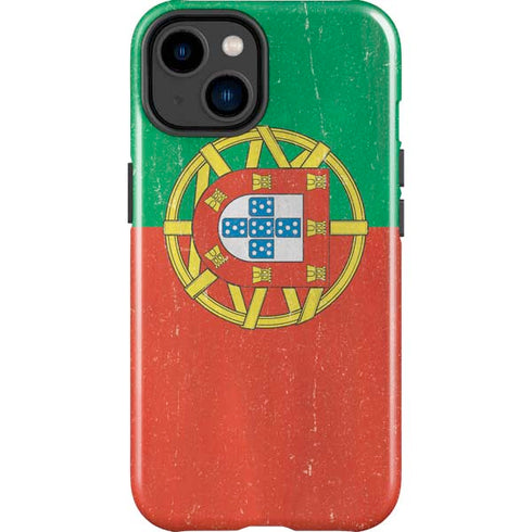 Portugal Flag Distressed iPhone 15 Plus Impact Case