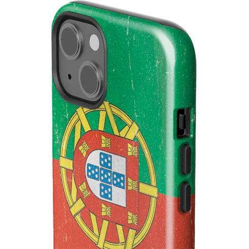Portugal Flag Distressed iPhone 15 Plus Impact Case