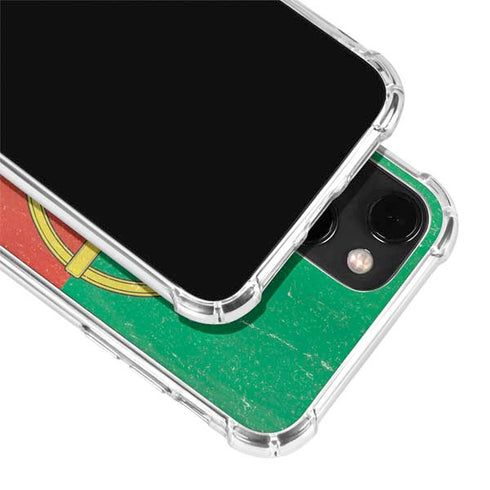 Portugal Flag Distressed iPhone 14 Plus Clear Case