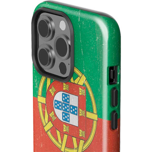 Portugal Flag Distressed iPhone 15 Pro Impact Case