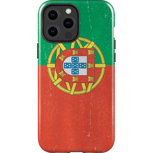 Portugal Flag Distressed iPhone 14 Pro Max Impact Case