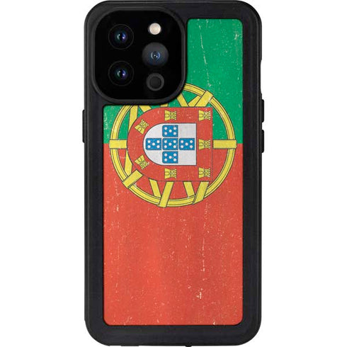 Portugal Flag Distressed iPhone 14 Pro Max Waterproof Case