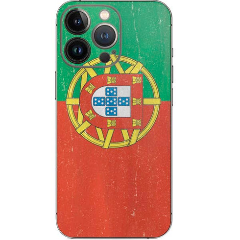 Portugal Flag Distressed iPhone 15 Pro Skin