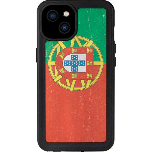 Portugal Flag Distressed iPhone 15 Plus Waterproof Case