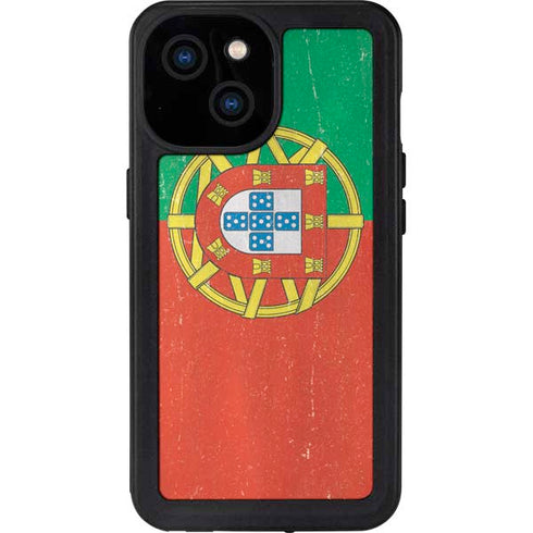 Portugal Flag Distressed iPhone 15 Waterproof Case