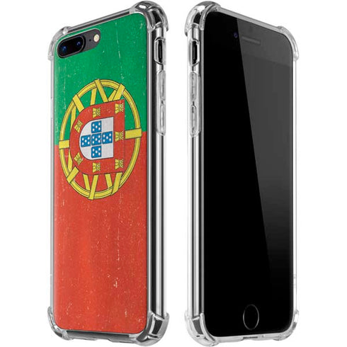 Portugal Flag Distressed iPhone 7/8 Plus Clear Case