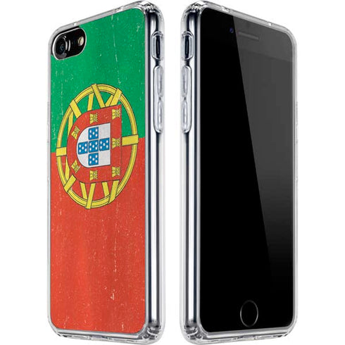 Portugal Flag Distressed iPhone SE (2nd & 3rd Gen) Clear Case