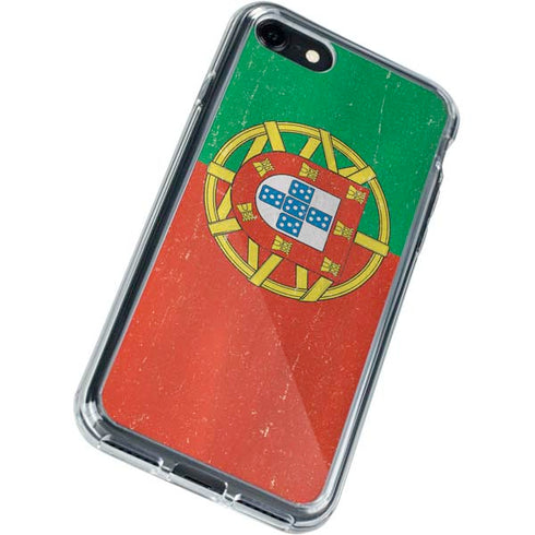 Portugal Flag Distressed iPhone SE (2nd & 3rd Gen) Clear Case