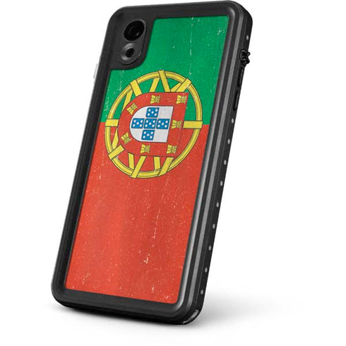 Portugal Flag Distressed iPhone XR Waterproof Case