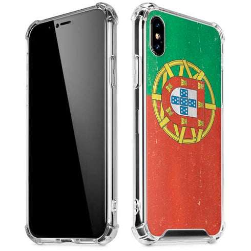 Portugal Flag Distressed iPhone XS Max Clear Case