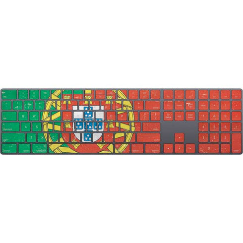 Portugal Flag Distressed Magic Keyboard with Numeric Keypad Skin