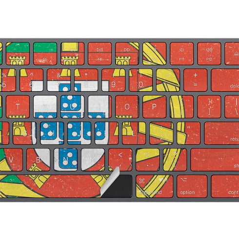 Portugal Flag Distressed Magic Keyboard with Numeric Keypad Skin