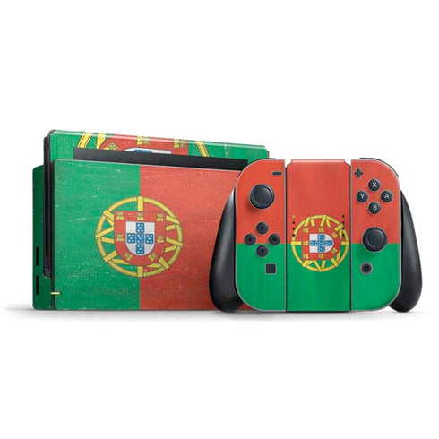 Portugal Flag Distressed Nintendo Switch Bundle Skin