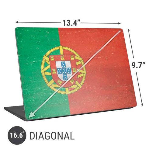 Portugal Flag Distressed Universal Laptop 16.6in (13.4 x 9.7in) Skin