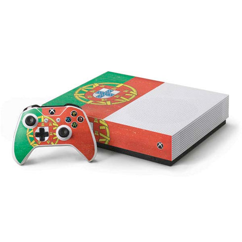 Portugal Flag Distressed Xbox One S All-Digital Edition Bundle Skin