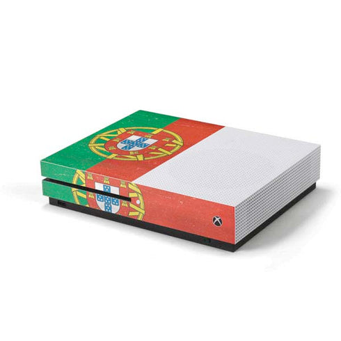 Portugal Flag Distressed Xbox One S Console Skin