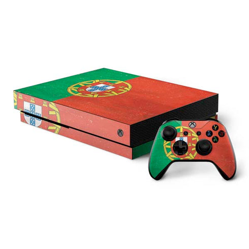 Portugal Flag Distressed Xbox One X Bundle Skin