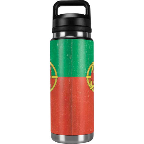 Portugal Flag Distressed YETI Rambler 26oz Bottle Skin