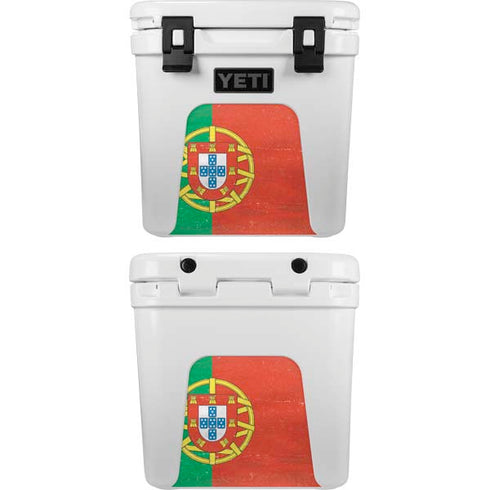 Portugal Flag Distressed YETI Roadie 24 Hard Cooler Skin