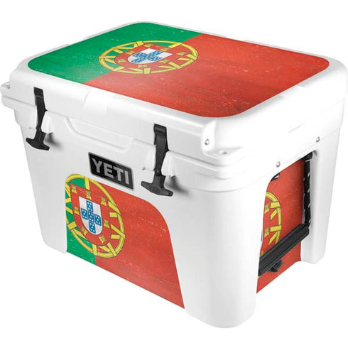 Portugal Flag Distressed YETI Tundra 35 Hard Cooler Skin