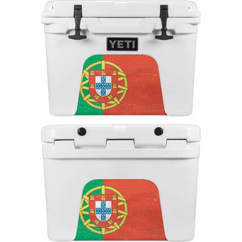 Portugal Flag Distressed YETI Tundra 35 Hard Cooler Skin