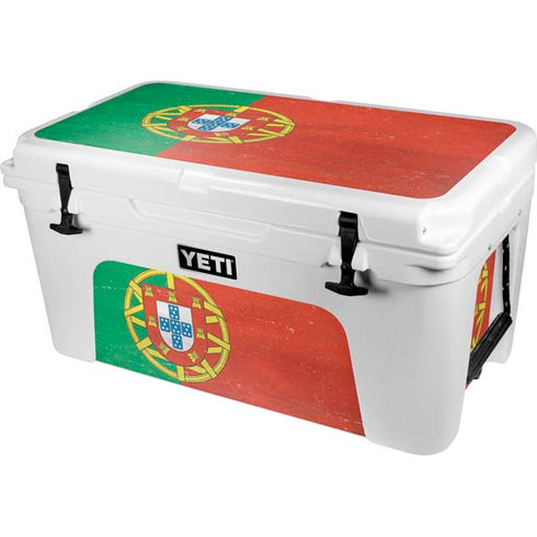 Portugal Flag Distressed YETI Tundra 65 Hard Cooler Skin