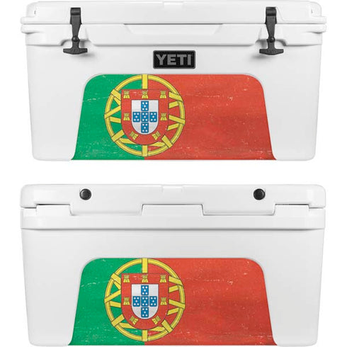 Portugal Flag Distressed YETI Tundra 75 Hard Cooler Skin