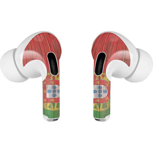 Portuguese Flag Dark Wood AirPods Pro 2nd Gen Skin