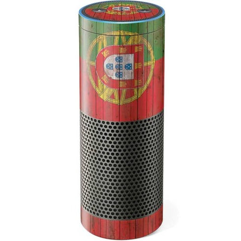 Portuguese Flag Dark Wood Amazon Echo Skin
