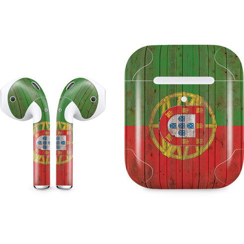 Portuguese Flag Dark Wood Apple AirPods 2 Skin