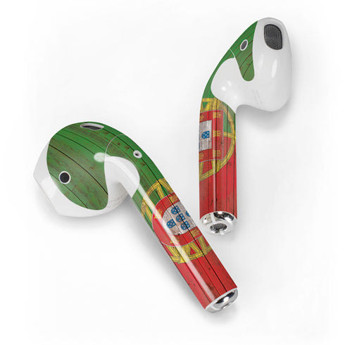Portuguese Flag Dark Wood Apple AirPods 2 Skin