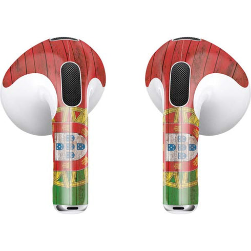 Portuguese Flag Dark Wood Apple AirPods (3rd Gen 2021) Skin