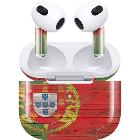 Portuguese Flag Dark Wood Apple AirPods (3rd Gen 2021) Skin