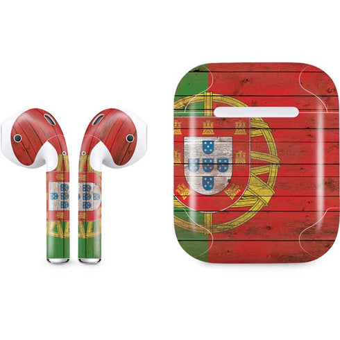 Portuguese Flag Dark Wood Apple AirPods Skin
