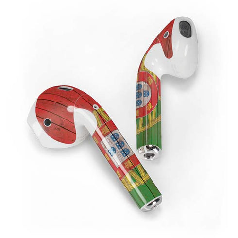 Portuguese Flag Dark Wood Apple AirPods Skin