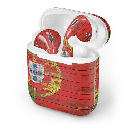 Portuguese Flag Dark Wood Apple AirPods Skin