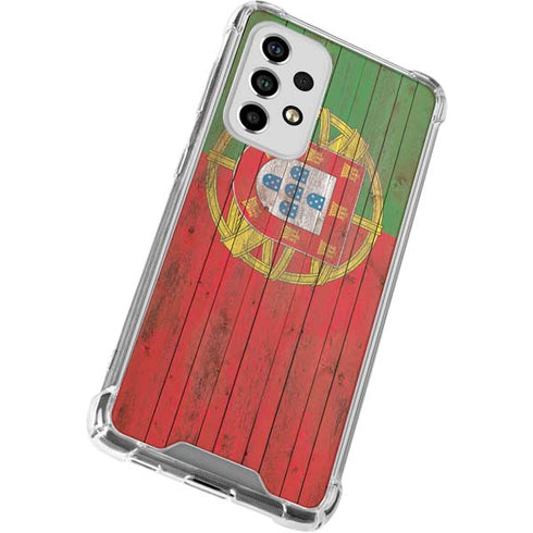 Portuguese Flag Dark Wood Galaxy A53 5G Clear Case