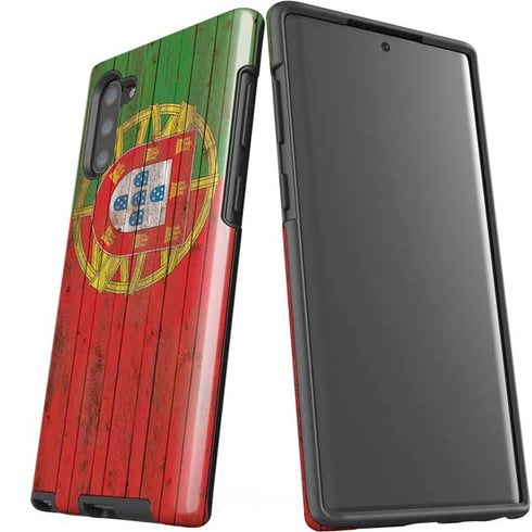 Portuguese Flag Dark Wood Galaxy Note 10 Pro Case