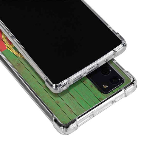 Portuguese Flag Dark Wood Galaxy Note20 5G Clear Case