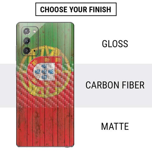 Portuguese Flag Dark Wood Galaxy Note20 5G Skin