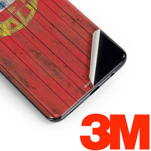 Portuguese Flag Dark Wood Galaxy S10 Plus Skin