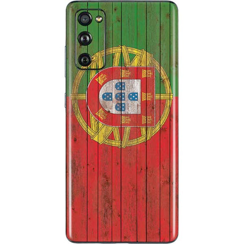 Portuguese Flag Dark Wood Galaxy S20 Fan Edition Skin