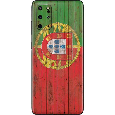 Portuguese Flag Dark Wood Galaxy S20 Plus Skin