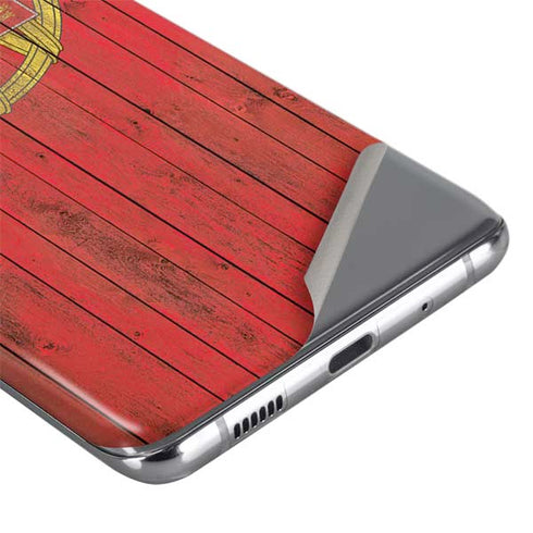 Portuguese Flag Dark Wood Galaxy S20 Plus Skin