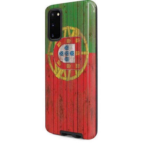 Portuguese Flag Dark Wood Galaxy S20 Pro Case