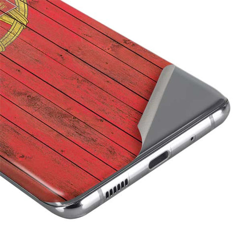 Portuguese Flag Dark Wood Galaxy S20 Skin
