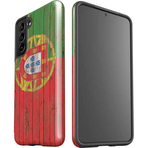 Portuguese Flag Dark Wood Galaxy S21 5G Pro Case